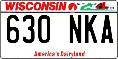 WI license plate 630NKA
