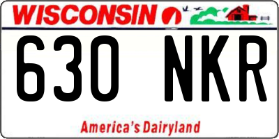 WI license plate 630NKR