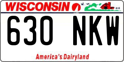WI license plate 630NKW