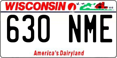 WI license plate 630NME