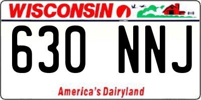 WI license plate 630NNJ