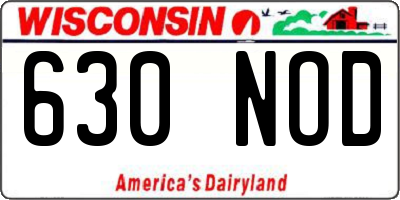 WI license plate 630NOD