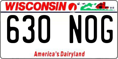 WI license plate 630NOG