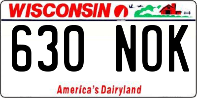 WI license plate 630NOK