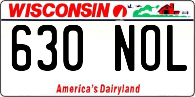 WI license plate 630NOL