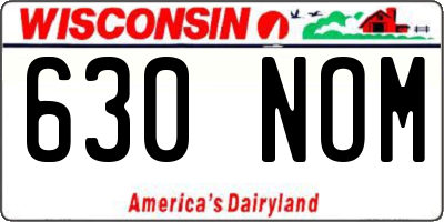 WI license plate 630NOM