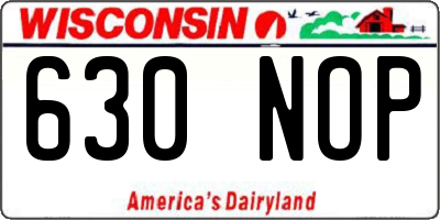 WI license plate 630NOP
