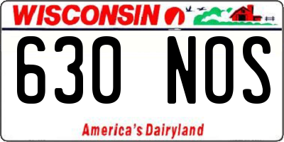 WI license plate 630NOS