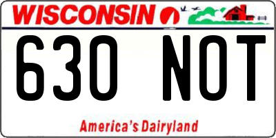 WI license plate 630NOT