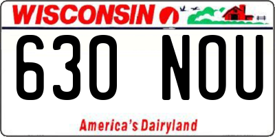 WI license plate 630NOU