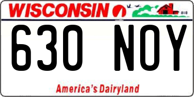 WI license plate 630NOY