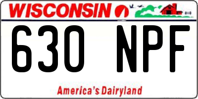WI license plate 630NPF