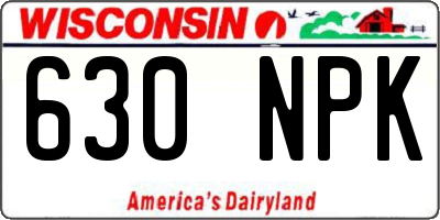 WI license plate 630NPK