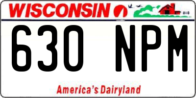 WI license plate 630NPM