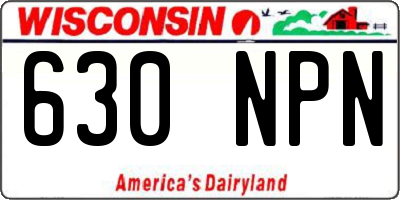 WI license plate 630NPN