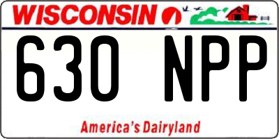 WI license plate 630NPP