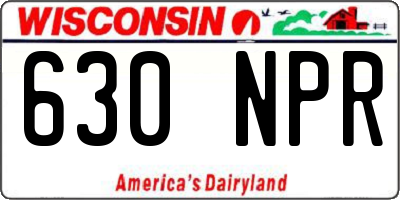 WI license plate 630NPR