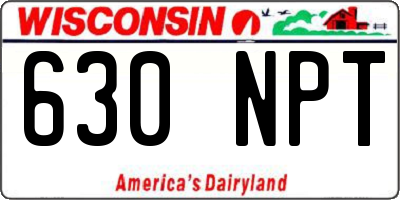WI license plate 630NPT