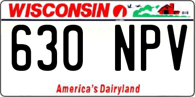 WI license plate 630NPV