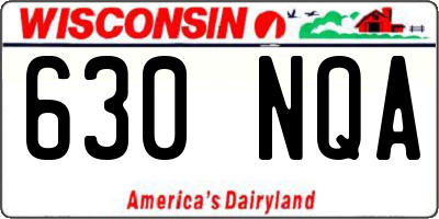 WI license plate 630NQA