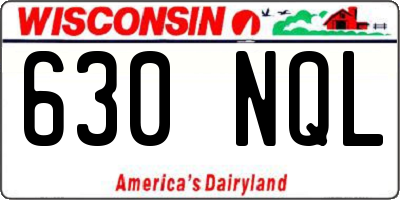 WI license plate 630NQL
