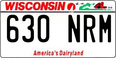 WI license plate 630NRM