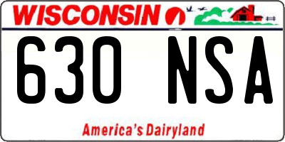 WI license plate 630NSA