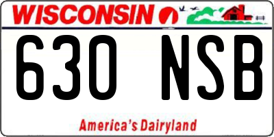 WI license plate 630NSB