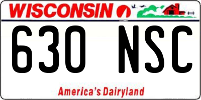 WI license plate 630NSC
