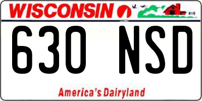 WI license plate 630NSD