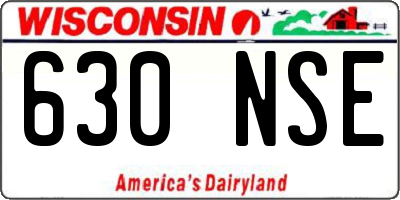 WI license plate 630NSE