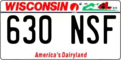 WI license plate 630NSF