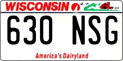 WI license plate 630NSG