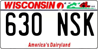 WI license plate 630NSK