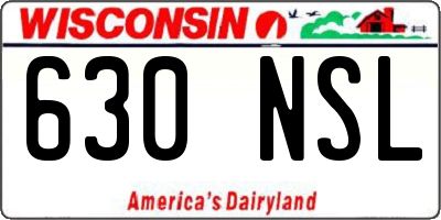 WI license plate 630NSL