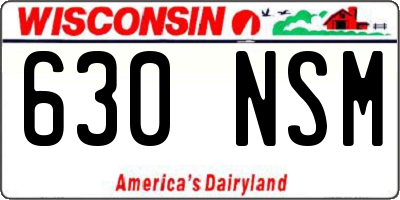 WI license plate 630NSM