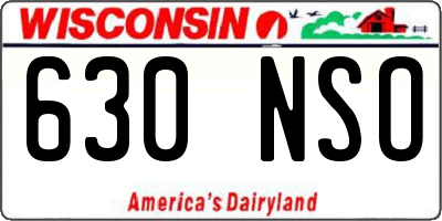 WI license plate 630NSO