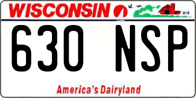 WI license plate 630NSP