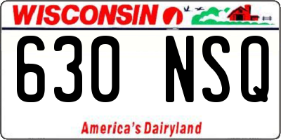 WI license plate 630NSQ