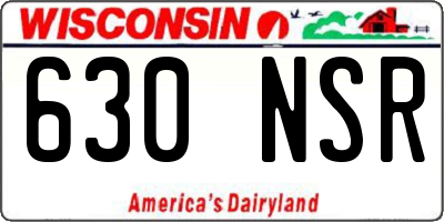 WI license plate 630NSR