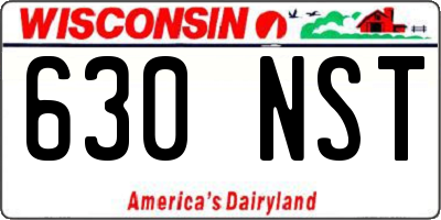 WI license plate 630NST