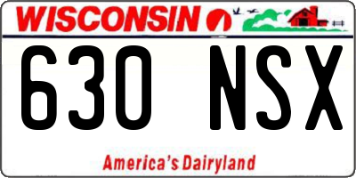 WI license plate 630NSX