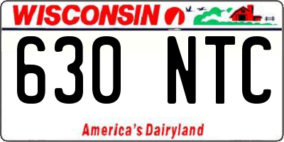 WI license plate 630NTC
