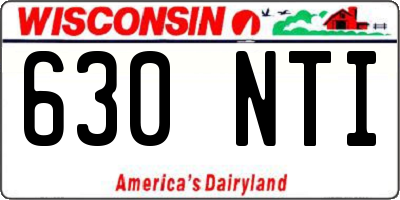WI license plate 630NTI