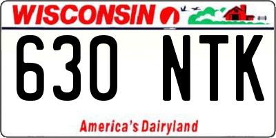 WI license plate 630NTK