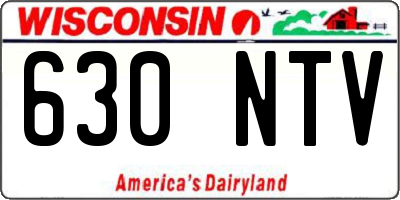 WI license plate 630NTV