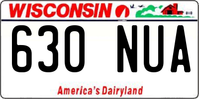 WI license plate 630NUA