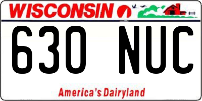 WI license plate 630NUC