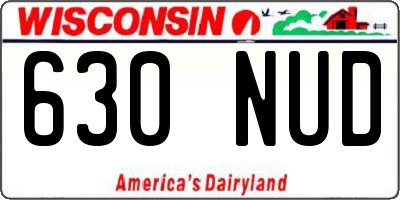 WI license plate 630NUD