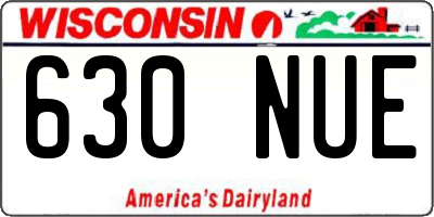 WI license plate 630NUE